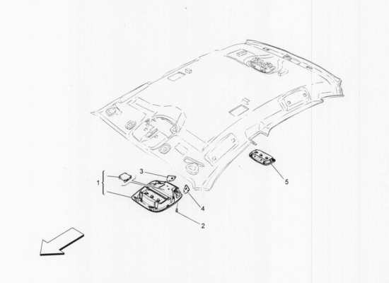 a part diagram from the Maserati Quattroporte M156 (2014 onwards) parts catalogue