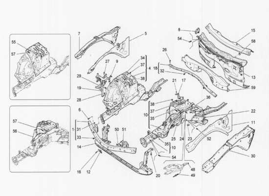 a part diagram from the Maserati Quattroporte M156 (2014 onwards) parts catalogue