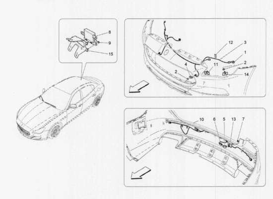 a part diagram from the Maserati Quattroporte M156 (2014 onwards) parts catalogue