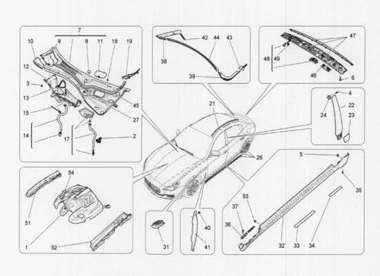 a part diagram from the Maserati Quattroporte M156 (2014 onwards) parts catalogue