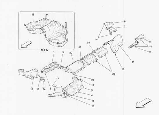 a part diagram from the Maserati Quattroporte M156 (2014 onwards) parts catalogue