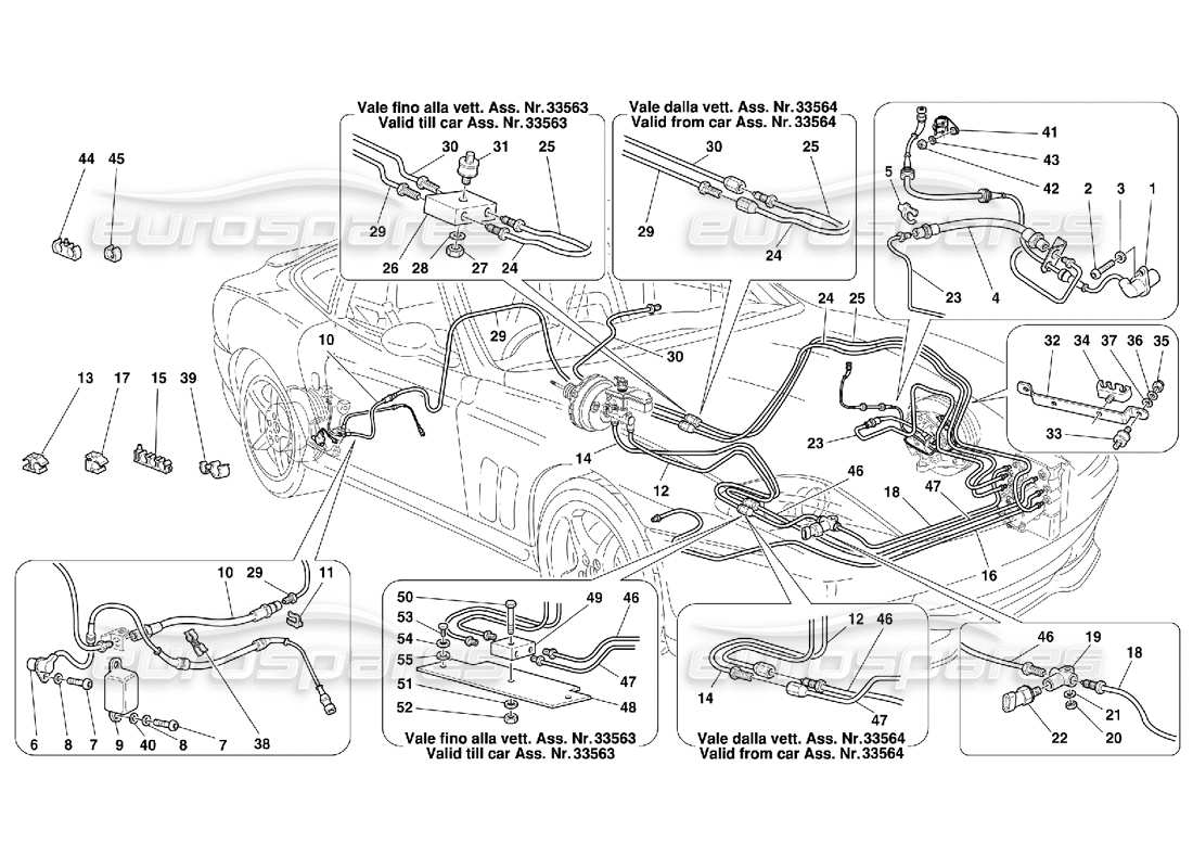 Ferrari 550 Maranello Brake System -Valid for GD Parts Diagram