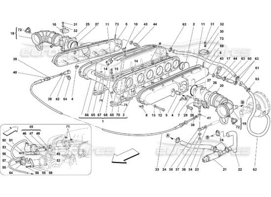 a part diagram from the Ferrari 550 parts catalogue