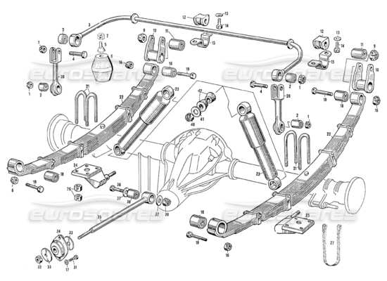 a part diagram from the Maserati Mistral parts catalogue