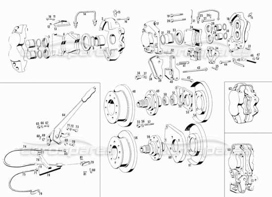 a part diagram from the Maserati Mistral parts catalogue