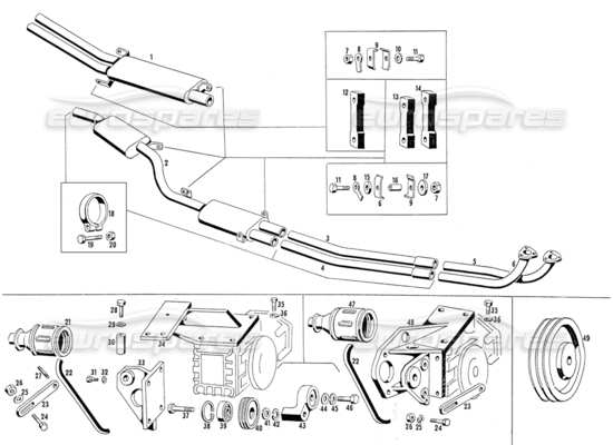 a part diagram from the Maserati Mistral parts catalogue