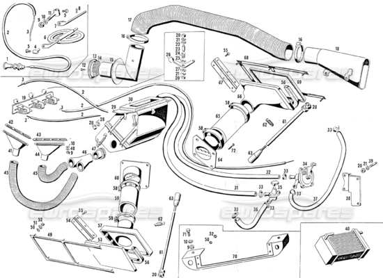 a part diagram from the Maserati Mistral parts catalogue