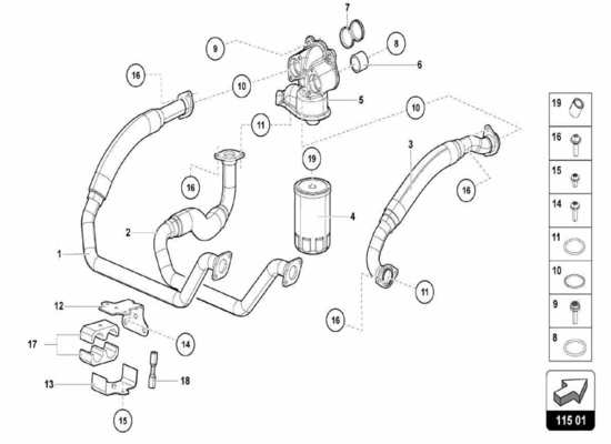 a part diagram from the Lamborghini Centenario parts catalogue