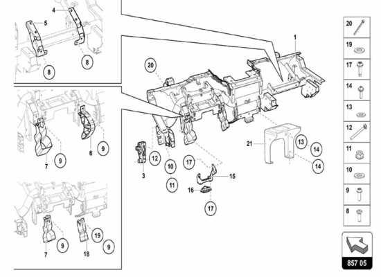 a part diagram from the Lamborghini Centenario parts catalogue