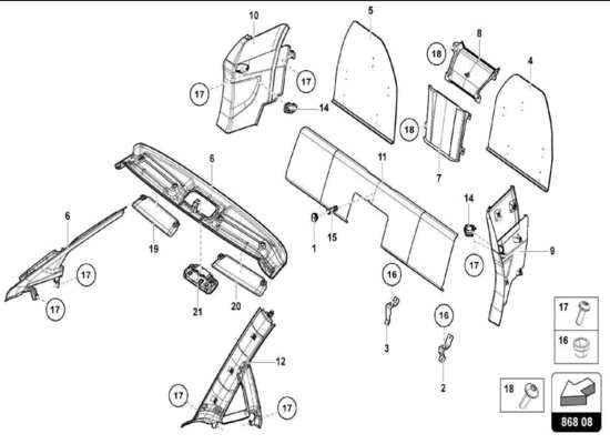 a part diagram from the Lamborghini Centenario parts catalogue