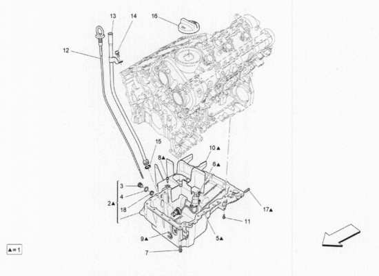 a part diagram from the Maserati Quattroporte M156 (2014 onwards) parts catalogue