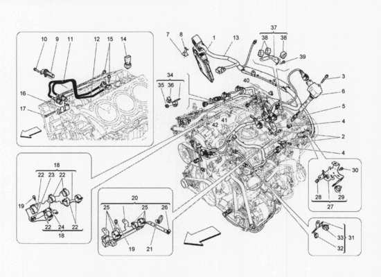 a part diagram from the Maserati Quattroporte M156 (2014 onwards) parts catalogue