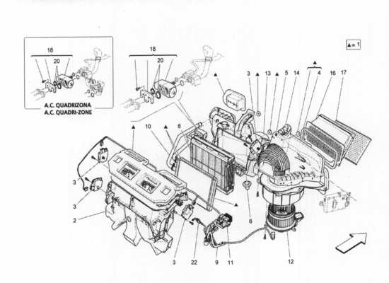 a part diagram from the Maserati Quattroporte M156 (2014 onwards) parts catalogue