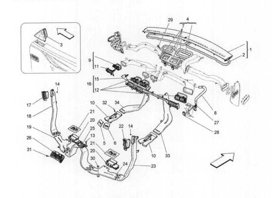 a part diagram from the Maserati Quattroporte M156 (2014 onwards) parts catalogue