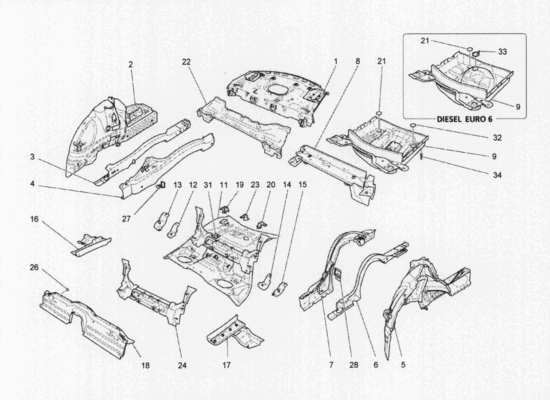 a part diagram from the Maserati Quattroporte M156 (2014 onwards) parts catalogue