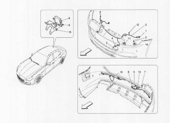 a part diagram from the Maserati Quattroporte M156 (2014 onwards) parts catalogue