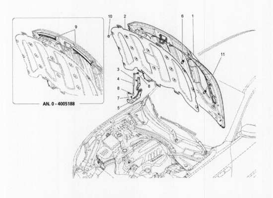 a part diagram from the Maserati Quattroporte M156 (2014 onwards) parts catalogue