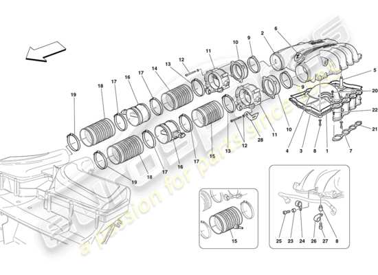 a part diagram from the Ferrari California parts catalogue