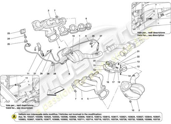 a part diagram from the Ferrari California parts catalogue