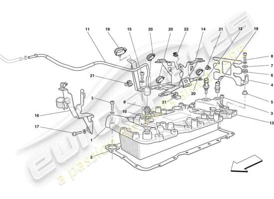 a part diagram from the Ferrari California parts catalogue