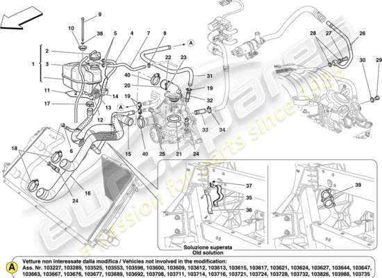 a part diagram from the Ferrari California parts catalogue