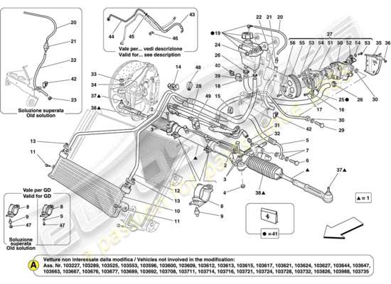 a part diagram from the Ferrari California parts catalogue