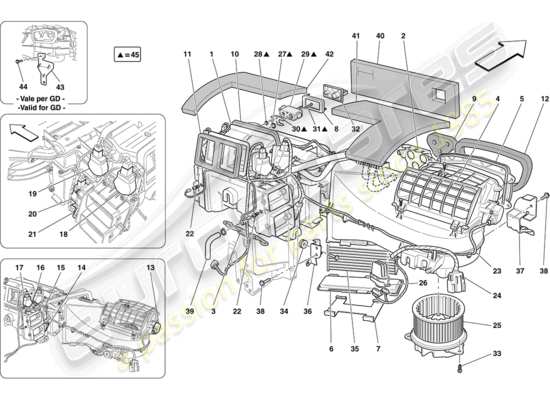 a part diagram from the Ferrari California parts catalogue