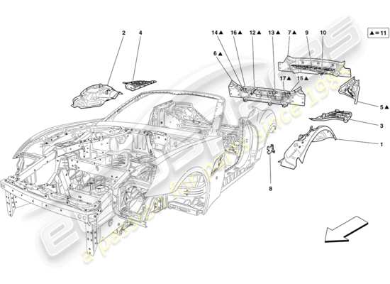 a part diagram from the Ferrari California parts catalogue