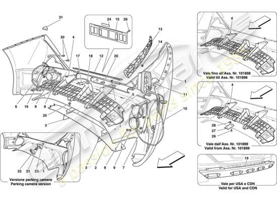 a part diagram from the Ferrari California parts catalogue