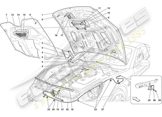 a part diagram from the Ferrari California parts catalogue