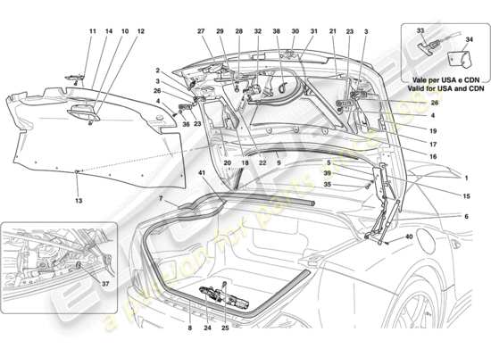 a part diagram from the Ferrari California parts catalogue