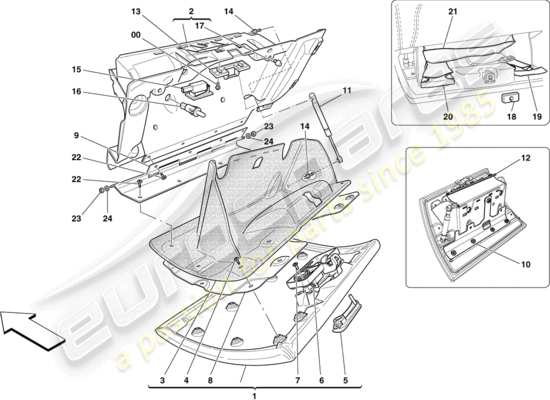 a part diagram from the Ferrari California parts catalogue