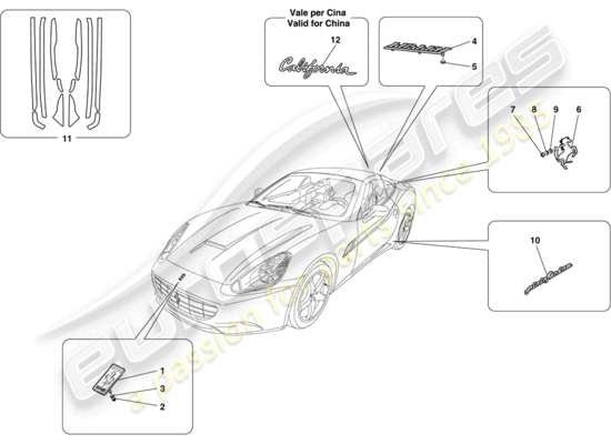 a part diagram from the Ferrari California parts catalogue