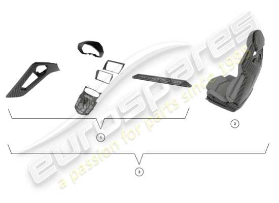 a part diagram from the Lamborghini Aventador Accessories parts catalogue