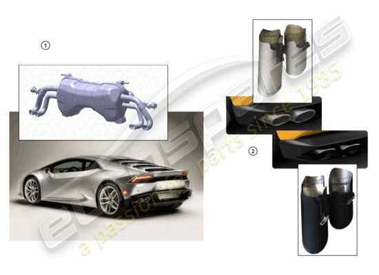 a part diagram from the Lamborghini Huracan Accessories parts catalogue