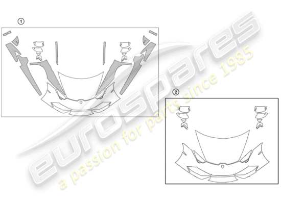 a part diagram from the Lamborghini Huracan Accessories parts catalogue