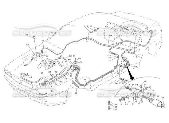 a part diagram from the Maserati Ghibli (1993-1995) parts catalogue