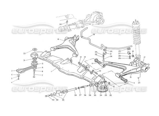 a part diagram from the Maserati Ghibli (1993-1995) parts catalogue