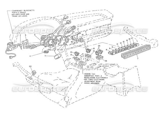 a part diagram from the Maserati Ghibli (1993-1995) parts catalogue