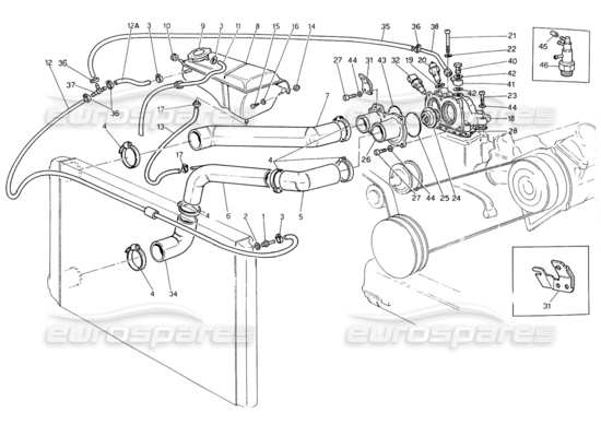 a part diagram from the Maserati Biturbo (1983-1995) parts catalogue