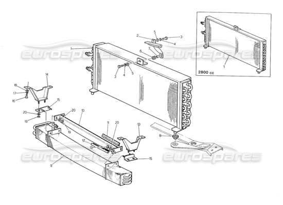 a part diagram from the Maserati Biturbo (1983-1995) parts catalogue