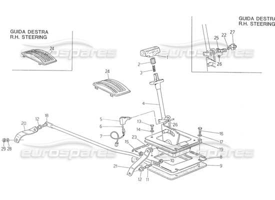 a part diagram from the Maserati Biturbo (1983-1995) parts catalogue