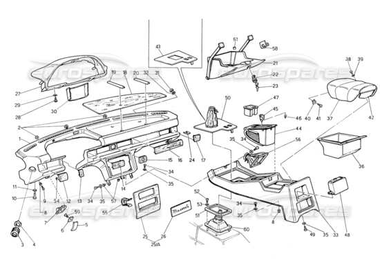 a part diagram from the Maserati Biturbo (1983-1995) parts catalogue