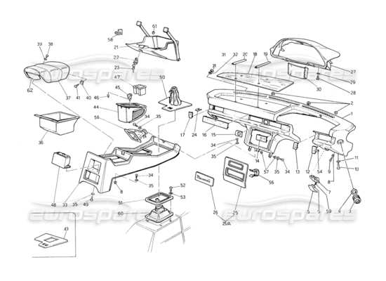 a part diagram from the Maserati Biturbo (1983-1995) parts catalogue