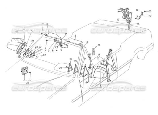 a part diagram from the Maserati Biturbo (1983-1995) parts catalogue