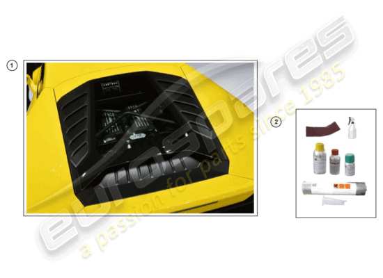 a part diagram from the Lamborghini Huracan Accessories parts catalogue