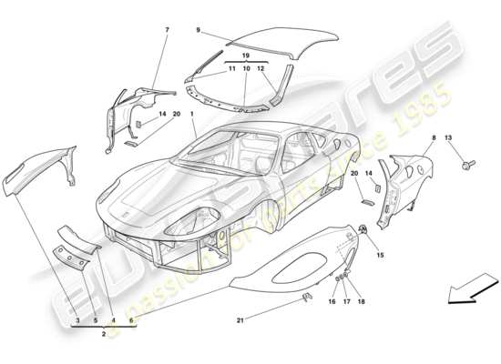 a part diagram from the Ferrari 430 parts catalogue