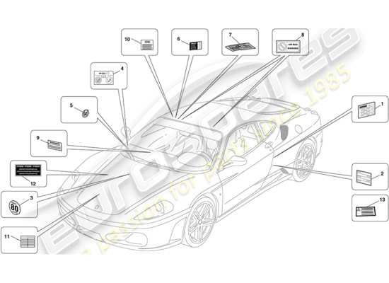 a part diagram from the Ferrari 430 parts catalogue