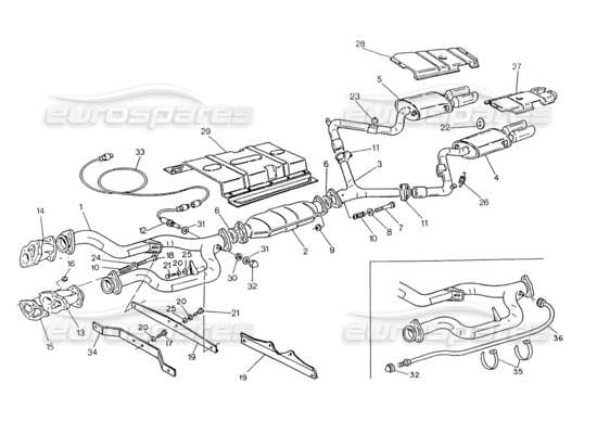 a part diagram from the Maserati Biturbo (1983-1995) parts catalogue