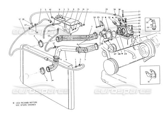 a part diagram from the Maserati Biturbo (1983-1995) parts catalogue